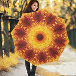 Sun Fire Kaleidoscope Print Foldable Umbrella