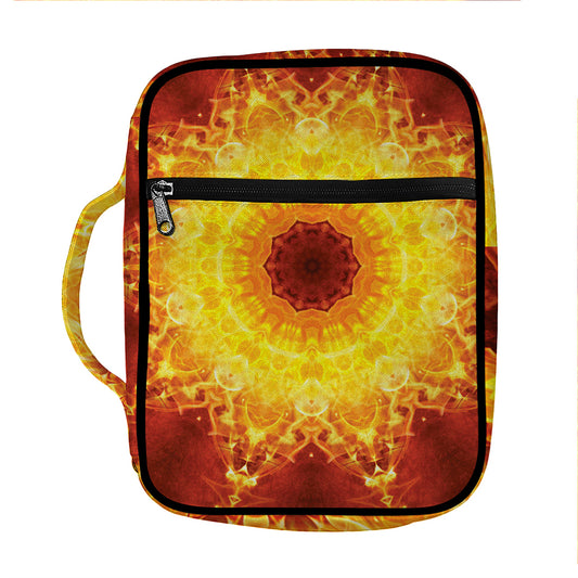 Sun Fire Kaleidoscope Print Front Pocket Bible Bag