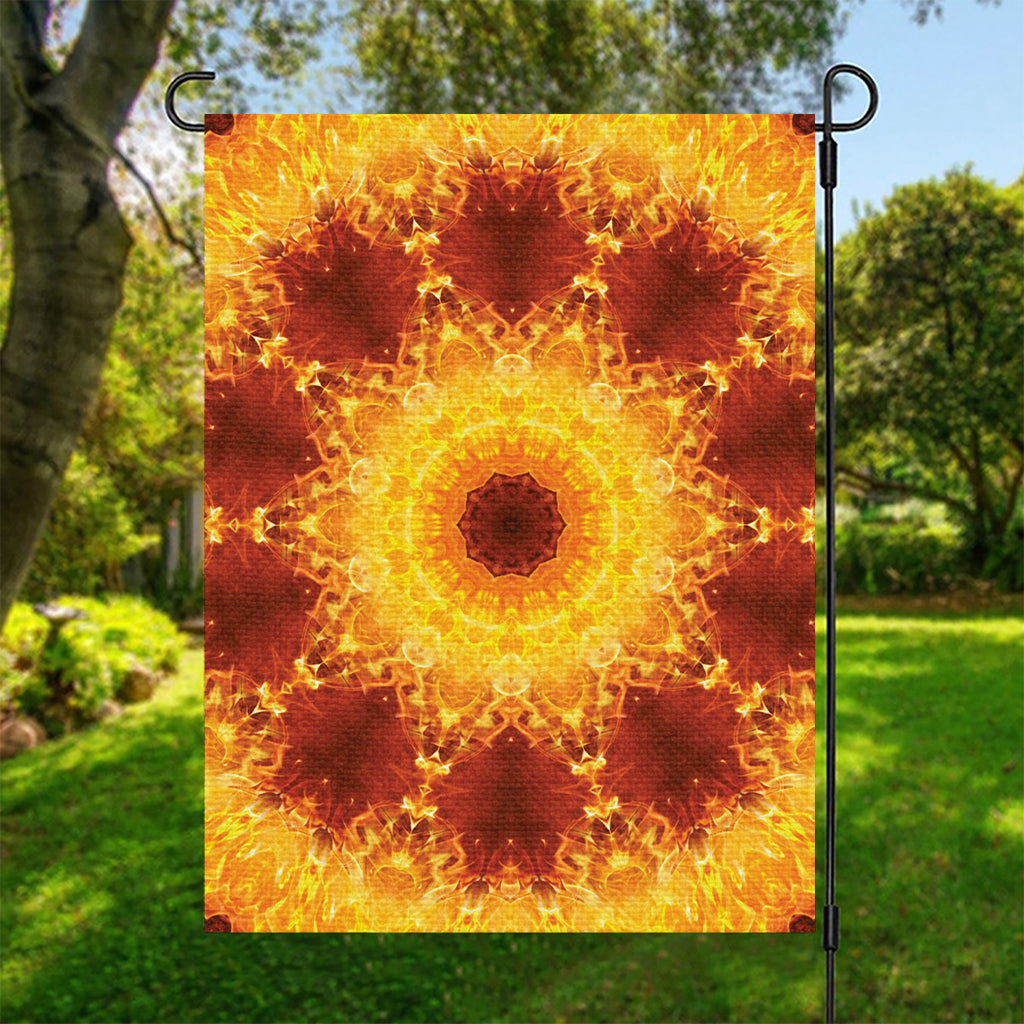 Sun Fire Kaleidoscope Print Garden Flag