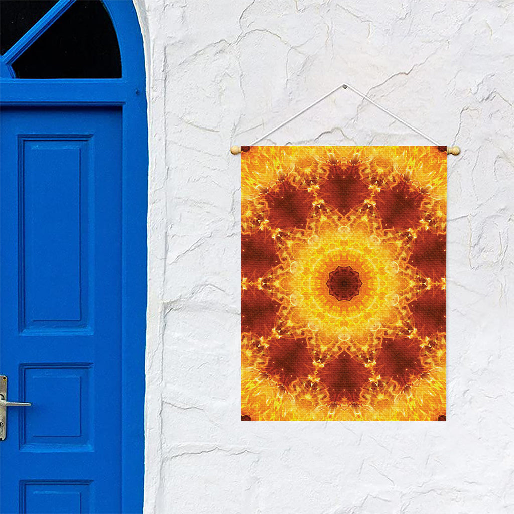 Sun Fire Kaleidoscope Print Garden Flag