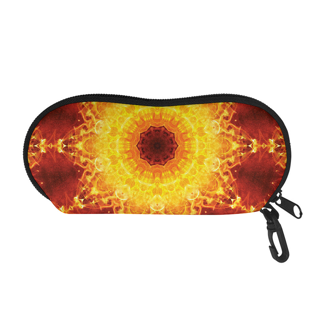 Sun Fire Kaleidoscope Print Glasses Case