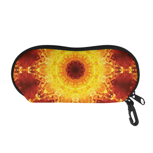 Sun Fire Kaleidoscope Print Glasses Case