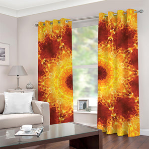 Sun Fire Kaleidoscope Print Grommet Curtains