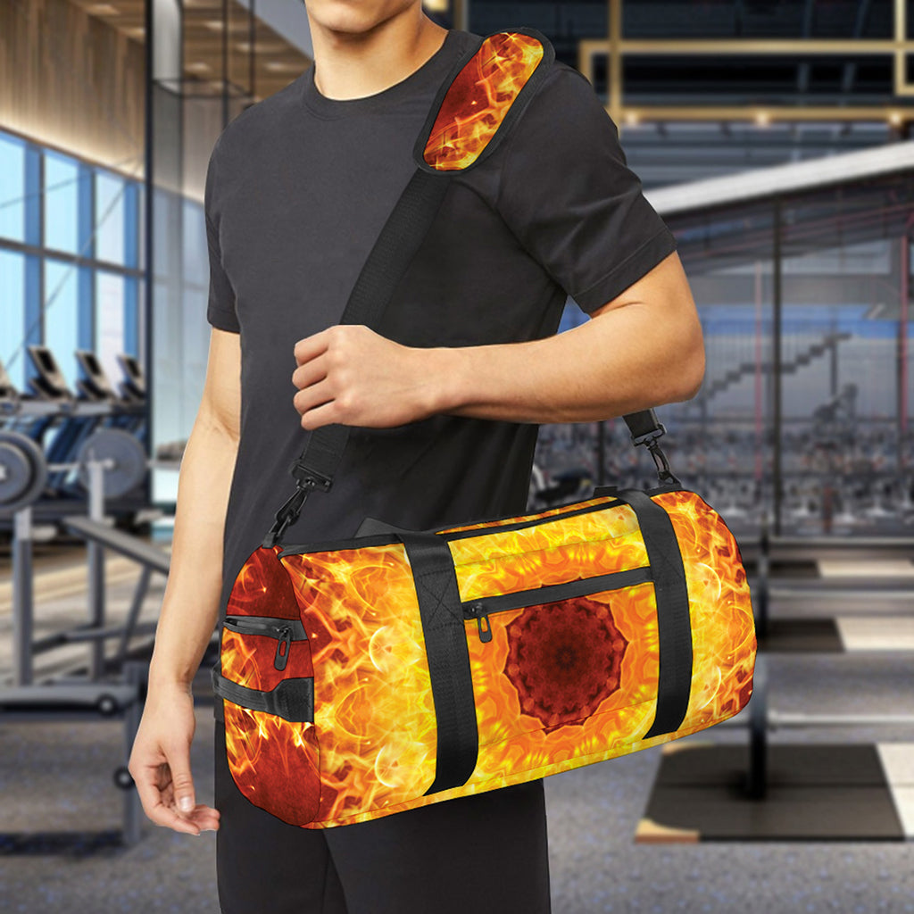 Sun Fire Kaleidoscope Print Gym Bag