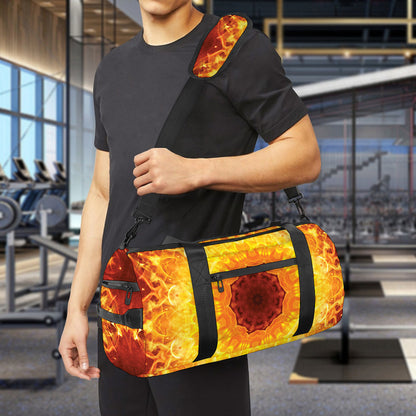 Sun Fire Kaleidoscope Print Gym Bag