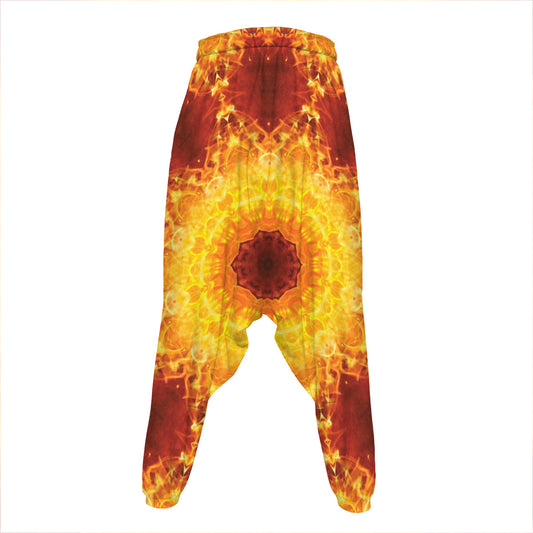 Sun Fire Kaleidoscope Print Hammer Pants