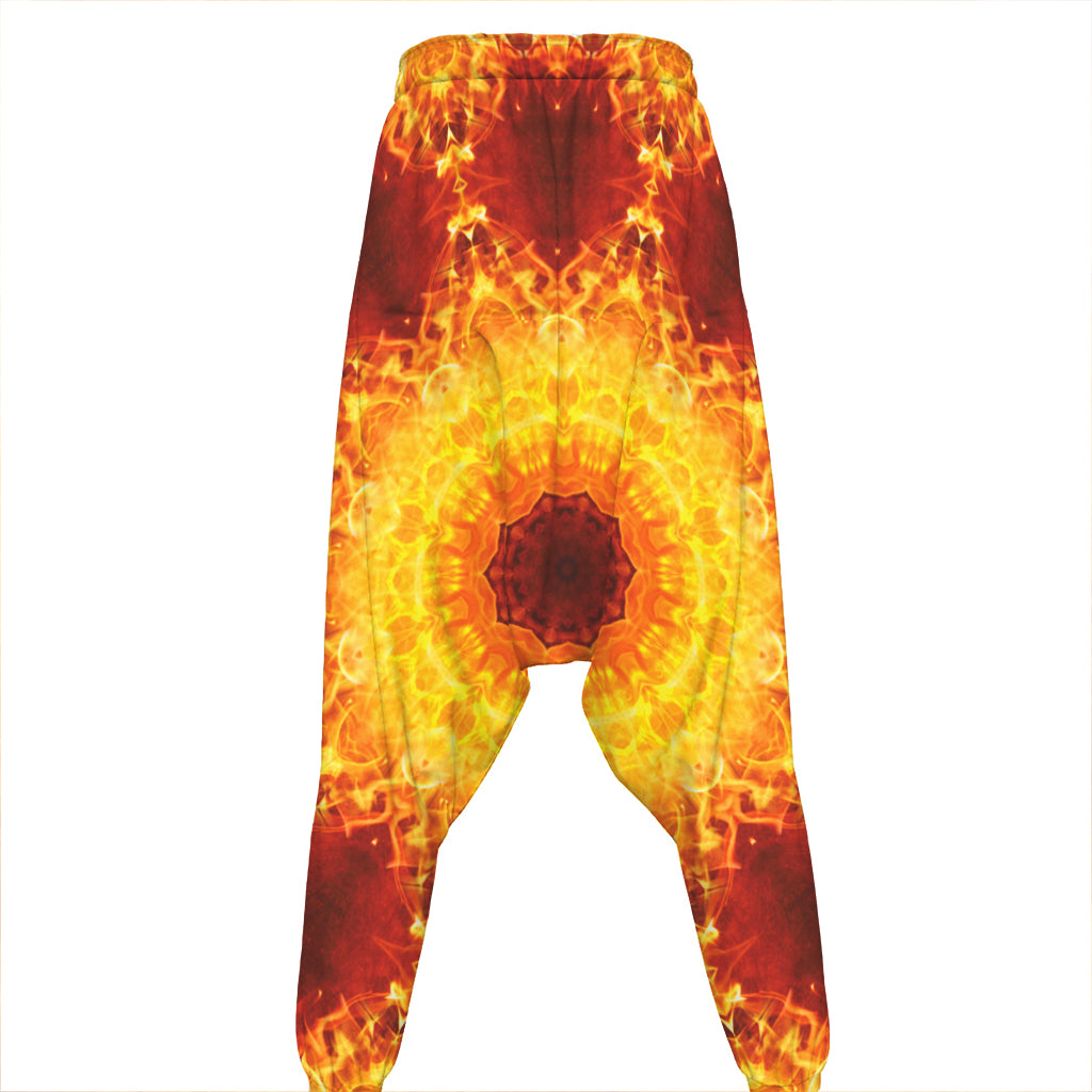 Sun Fire Kaleidoscope Print Hammer Pants