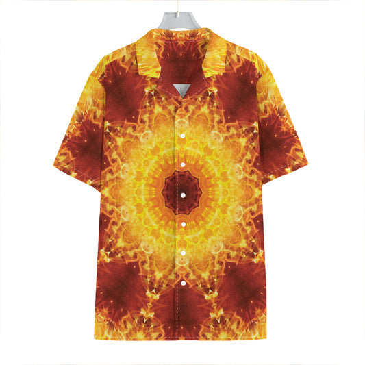 Sun Fire Kaleidoscope Print Hawaiian Shirt