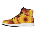 Sun Fire Kaleidoscope Print High Top Leather Sneakers
