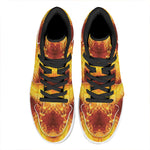 Sun Fire Kaleidoscope Print High Top Leather Sneakers