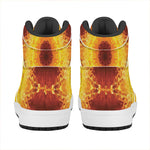 Sun Fire Kaleidoscope Print High Top Leather Sneakers