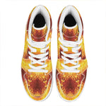 Sun Fire Kaleidoscope Print High Top Leather Sneakers