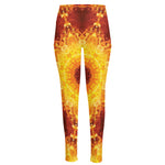 Sun Fire Kaleidoscope Print High-Waisted Pocket Leggings