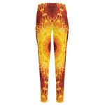 Sun Fire Kaleidoscope Print High-Waisted Pocket Leggings
