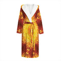 Sun Fire Kaleidoscope Print Hooded Bathrobe