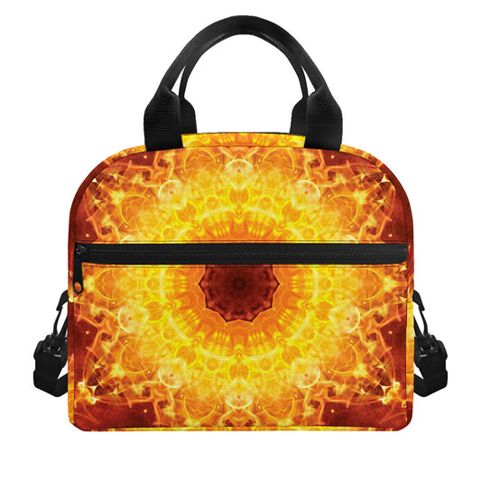 Sun Fire Kaleidoscope Print Insulated Lunch Bag