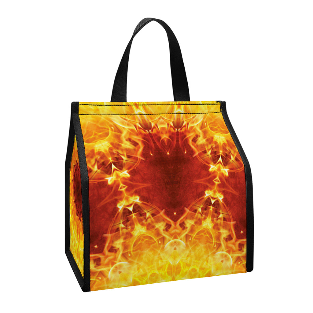 Sun Fire Kaleidoscope Print Insulated Lunch Tote