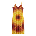 Sun Fire Kaleidoscope Print Jersey Midi Cami Dress