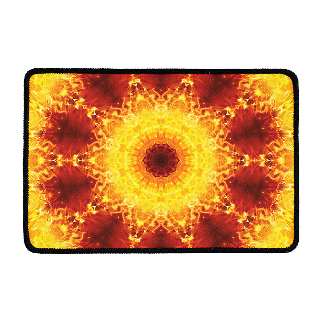 Sun Fire Kaleidoscope Print Kitchen Mat