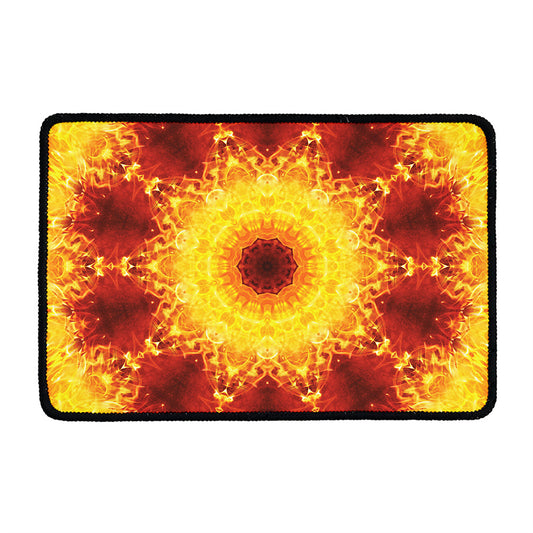 Sun Fire Kaleidoscope Print Kitchen Mat