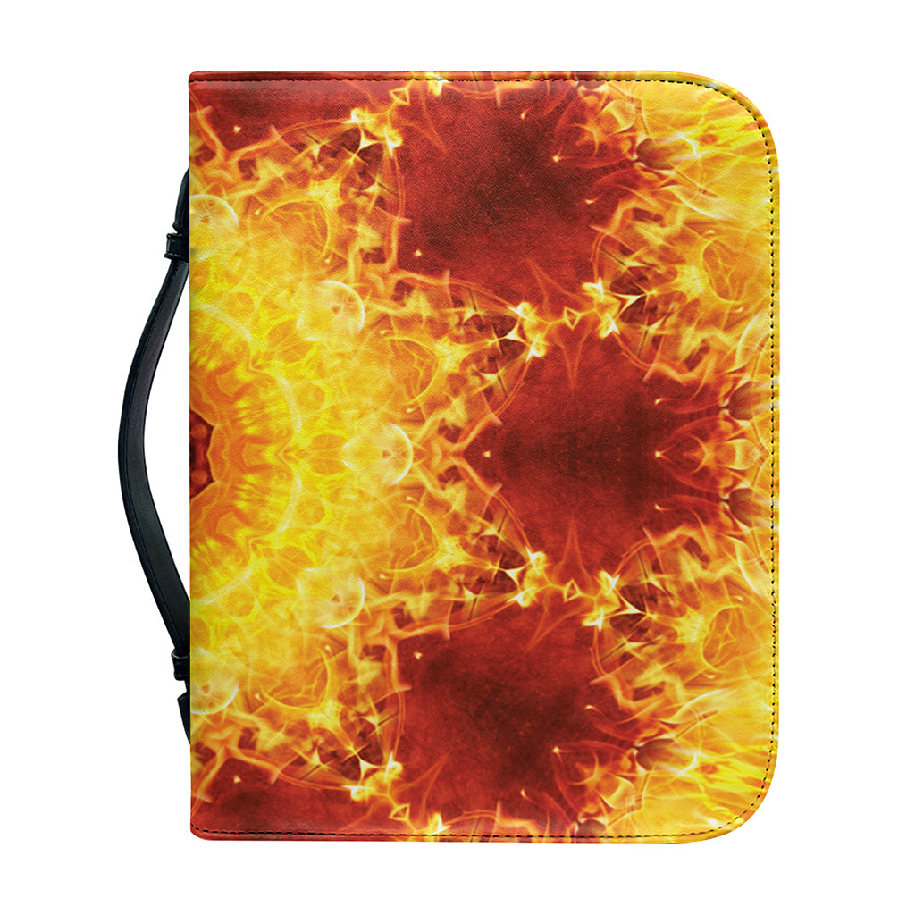Sun Fire Kaleidoscope Print Leather Bible Cover