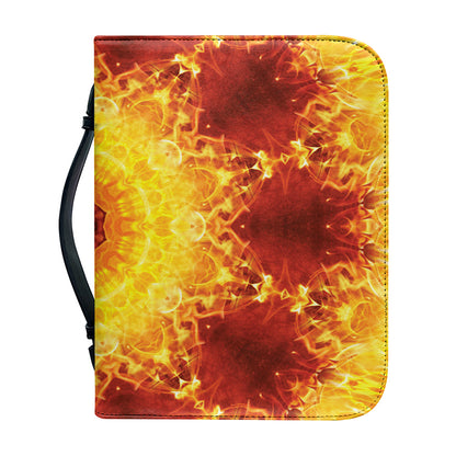 Sun Fire Kaleidoscope Print Leather Bible Cover