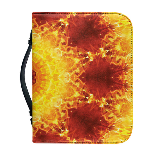 Sun Fire Kaleidoscope Print Leather Bible Cover