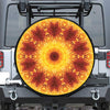 Sun Fire Kaleidoscope Print Leather Spare Tire Cover