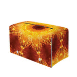 Sun Fire Kaleidoscope Print Leather Tissue Box Cover