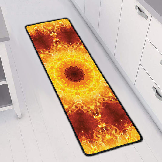 Sun Fire Kaleidoscope Print Long Kitchen Mat