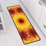 Sun Fire Kaleidoscope Print Long Kitchen Mat