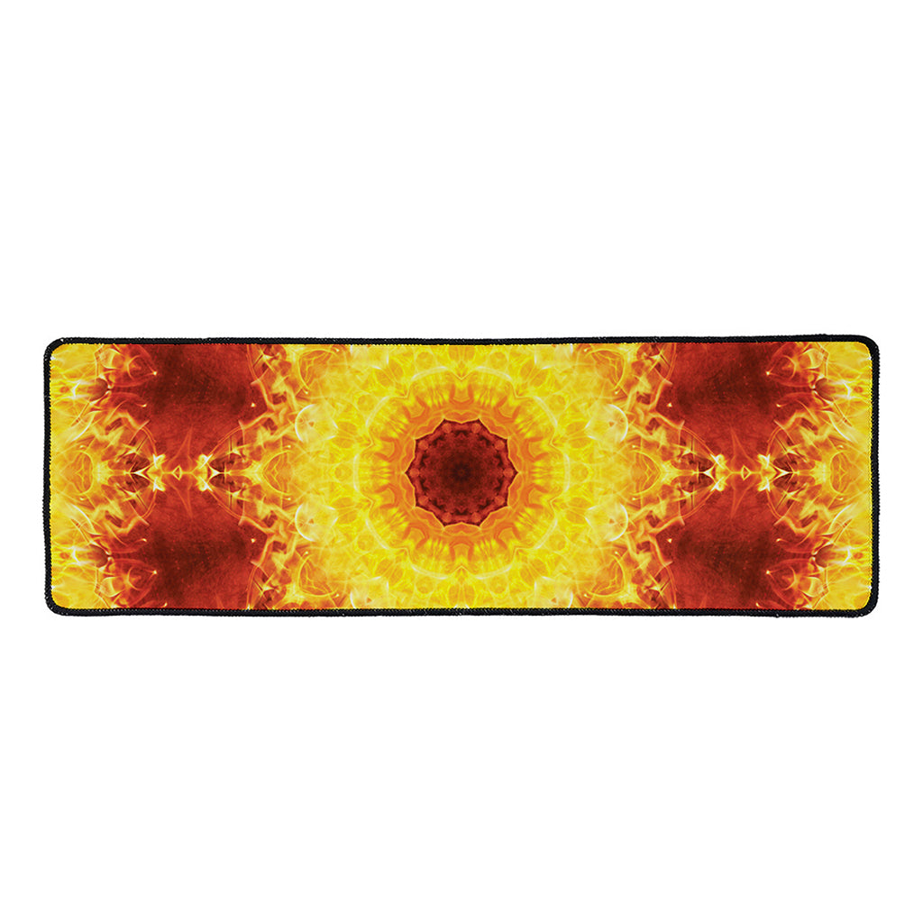 Sun Fire Kaleidoscope Print Long Kitchen Mat