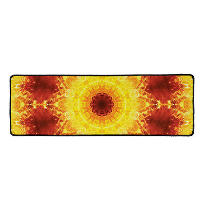 Sun Fire Kaleidoscope Print Long Kitchen Mat