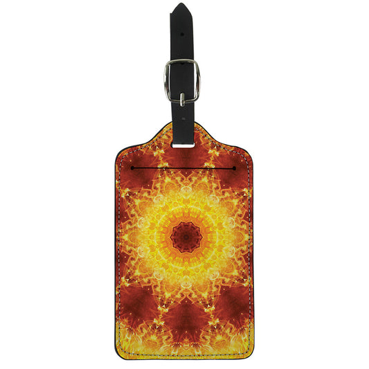 Sun Fire Kaleidoscope Print Luggage Tag