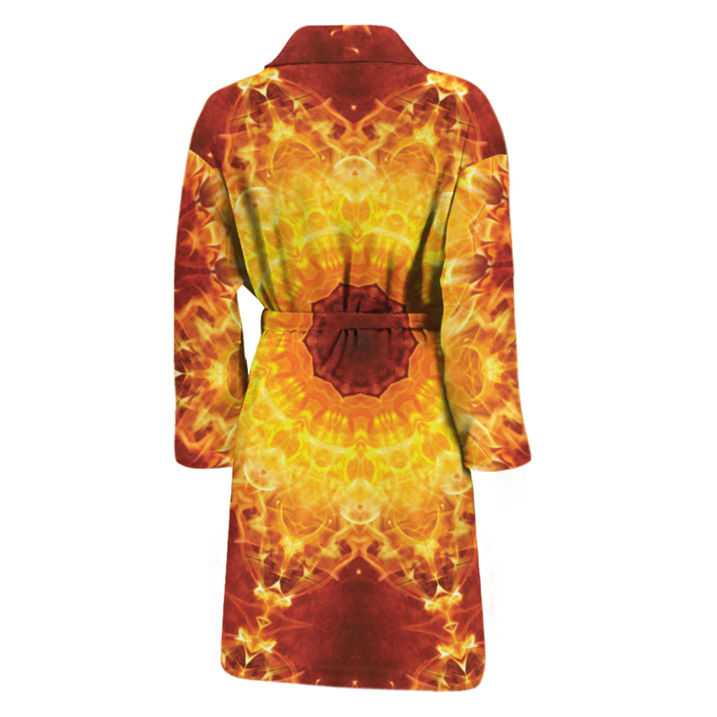 Sun Fire Kaleidoscope Print Men's Bathrobe