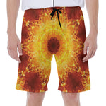 Sun Fire Kaleidoscope Print Men's Beach Shorts
