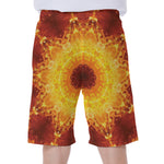 Sun Fire Kaleidoscope Print Men's Beach Shorts