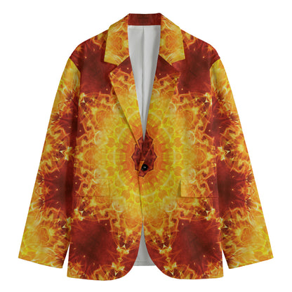 Sun Fire Kaleidoscope Print Men's Blazer