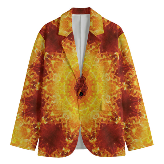 Sun Fire Kaleidoscope Print Men's Blazer