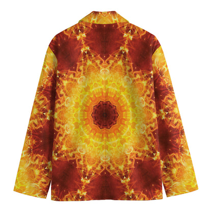 Sun Fire Kaleidoscope Print Men's Blazer