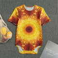 Sun Fire Kaleidoscope Print Men's Bodysuit