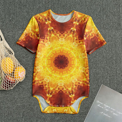 Sun Fire Kaleidoscope Print Men's Bodysuit