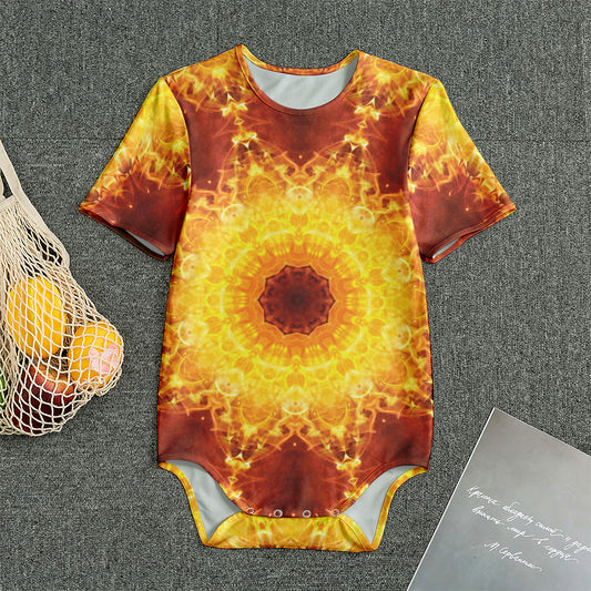 Sun Fire Kaleidoscope Print Men's Bodysuit