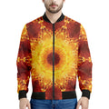Sun Fire Kaleidoscope Print Men's Bomber Jacket