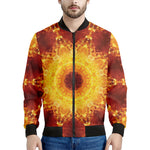 Sun Fire Kaleidoscope Print Men's Bomber Jacket