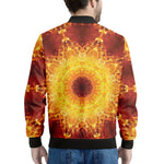 Sun Fire Kaleidoscope Print Men's Bomber Jacket