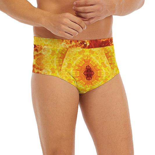 Sun Fire Kaleidoscope Print Men's Briefs