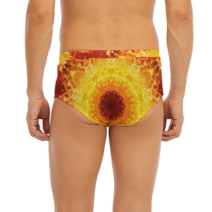Sun Fire Kaleidoscope Print Men's Briefs