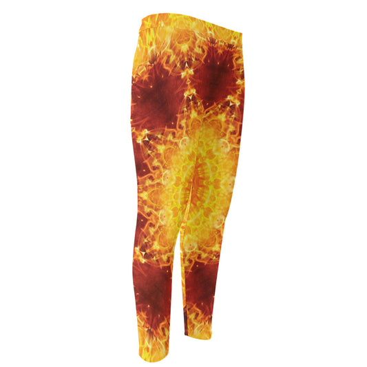 Sun Fire Kaleidoscope Print Men's Compression Pants