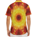 Sun Fire Kaleidoscope Print Men's Deep V-Neck Shirt